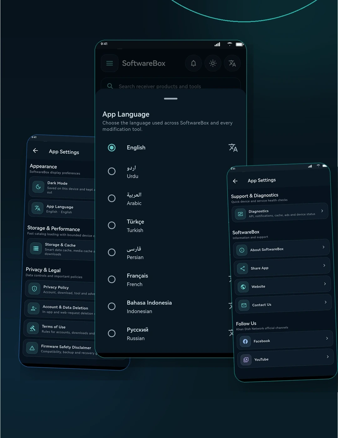 SoftwareBox languages settings and support