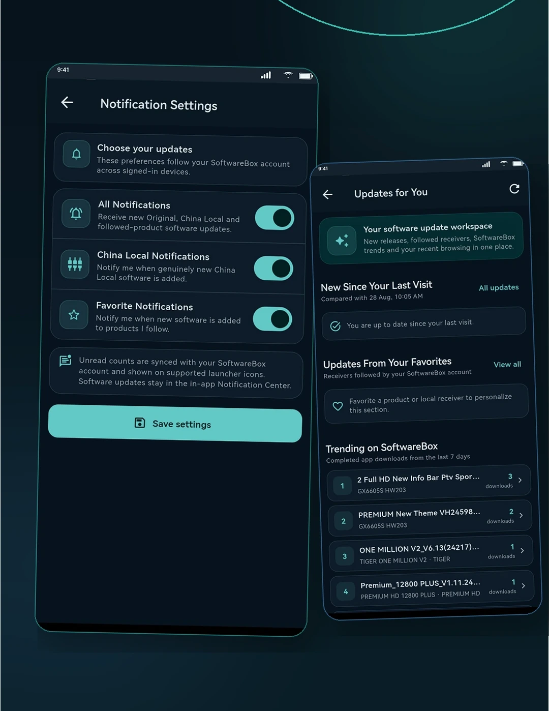 SoftwareBox notifications preview